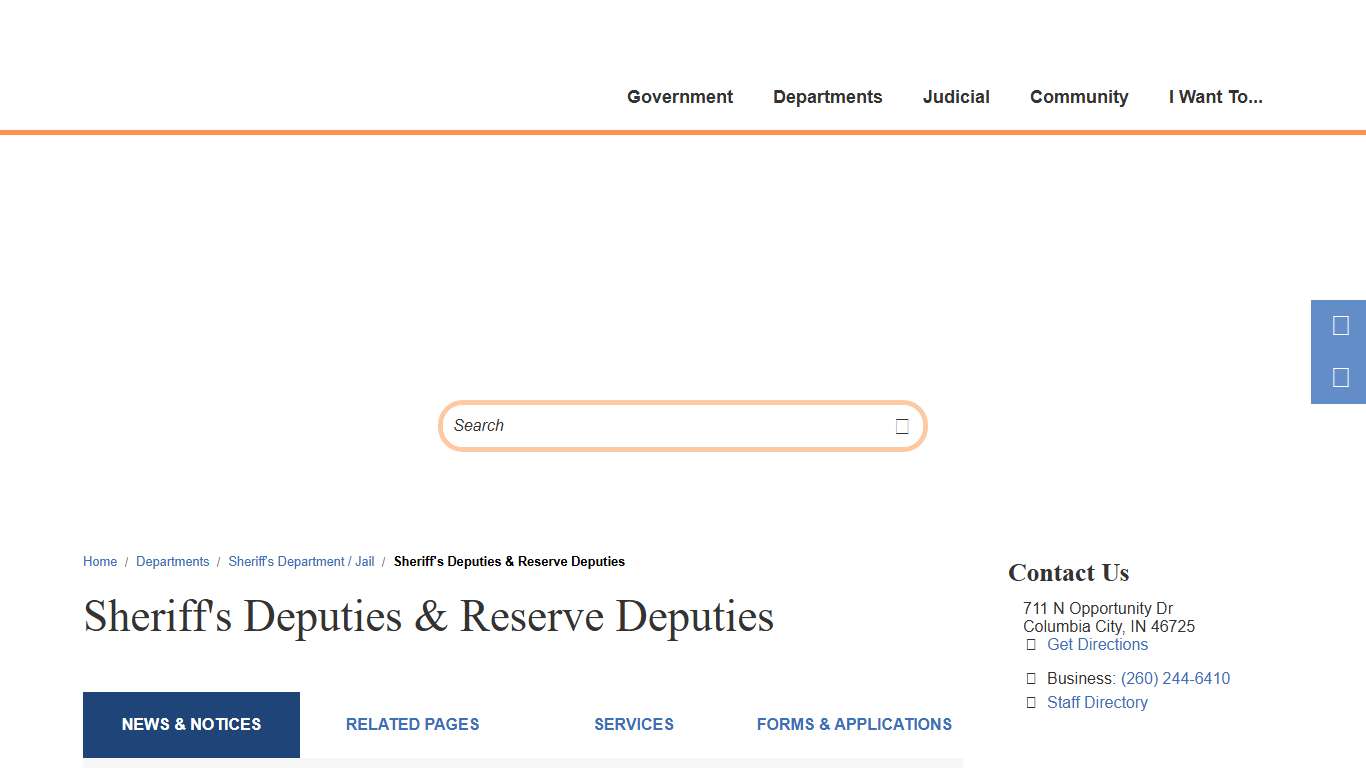Sheriff's Deputies & Reserve Deputies / Whitley County, Indiana