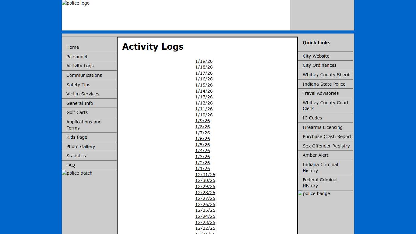 Columbia City Police Department:Home