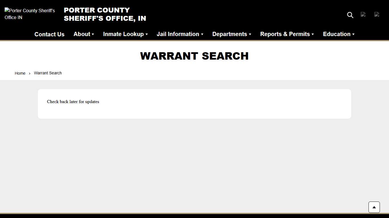 Warrant Search | Porter County Sheriff’s Office IN